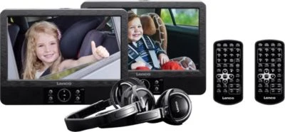 Lenco DVP-939 - DVD-Player-Set Mit 2x 9"-Bildschirmen, USB, Kopfhörern Und Festen Kopfstützenhalterungen 1 Lenco DVP-939 - DVD-Player-Set Mit 2x 9"-Bildschirmen, USB, Kopfhörern Und Festen Kopfstützenhalterungen