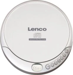 Lenco CD-201 - Portabler CD-Spieler Mit Akku-Ladefunktion, MP3-Funktion Und Antischock, Silber