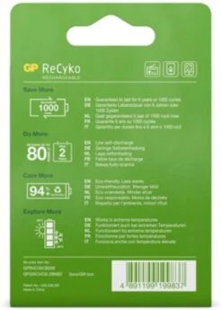 GP Batteries GP ReCyko+ 2-er Blister C Baby Akkus, Je 3000 MAh NIMH, 1,2 V (ready To Use/vorgeladen) -Optimal Elektronik Geschäft 16742119 06