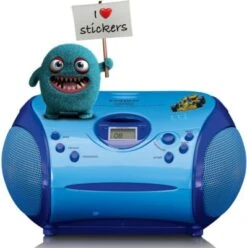 Lenco SCD-24BU Kids - Boombox CD-Player Für Kinder Mit Radio Und Stickern, Blau -Optimal Elektronik Geschäft 18574734 05