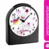CreaDesign Kinder Funkwecker Personalisiert Mit Namen Einhorn Atom-/Funkuhr, 12-Stunden-Anzeigeformat, Schlummerfunktion, Nachtlicht, Geräuschlos/Ohne Ticken