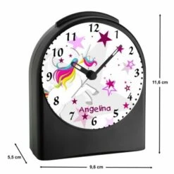 CreaDesign Kinder Funkwecker Personalisiert Mit Namen Einhorn Atom-/Funkuhr, 12-Stunden-Anzeigeformat, Schlummerfunktion, Nachtlicht, Geräuschlos/Ohne Ticken -Optimal Elektronik Geschäft 20306537 03