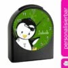 CreaDesign Kinder Funkwecker Personalisiert Mit Namen Pinguin Atom-/Funkuhr, 12-Stunden-Anzeigeformat, Schlummerfunktion, Nachtlicht, Geräuschlos/Ohne Ticken