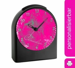 CreaDesign Kinder Funkwecker Personalisiert Mit Namen Traum Atom-/Funkuhr, 12-Stunden-Anzeigeformat, Schlummerfunktion, Nachtlicht, Geräuschlos/Ohne Ticken