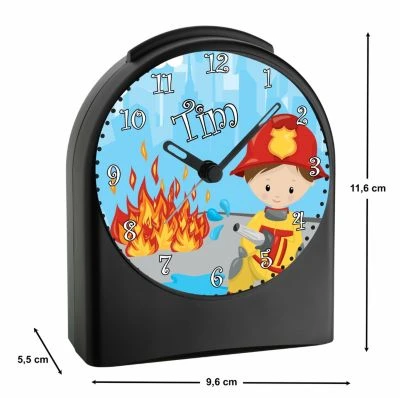 CreaDesign Kinder Funkwecker Personalisiert Mit Namen Feuerwehrmann Atom-/Funkuhr, 12-Stunden-Anzeigeformat, Schlummerfunktion, Nachtlicht, Geräuschlos/Ohne Ticken 3 CreaDesign Kinder Funkwecker Personalisiert Mit Namen Feuerwehrmann Atom-/Funkuhr, 12-Stunden-Anzeigeformat, Schlummerfunktion, Nachtlicht, Geräuschlos/Ohne Ticken – Bild 3