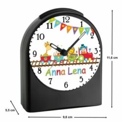 CreaDesign Kinder Funkwecker Personalisiert Mit Namen Zug Atom-/Funkuhr, 12-Stunden-Anzeigeformat, Schlummerfunktion, Nachtlicht, Geräuschlos/Ohne Ticken -Optimal Elektronik Geschäft 20307168 03