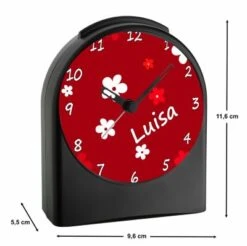 CreaDesign Kinder Funkwecker Personalisiert Mit Namen Blume Atom-/Funkuhr, 12-Stunden-Anzeigeformat, Schlummerfunktion, Nachtlicht, Geräuschlos/Ohne Ticken -Optimal Elektronik Geschäft 20307391 03