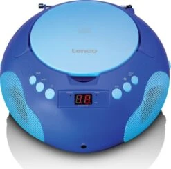 Lenco SCD-620 Blue Kinder-Boombox Mit CD, Mikrofon + Aufkleber -Optimal Elektronik Geschäft 20538744 03