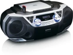 Lenco SCD-120SI - XXL Boombox CD/MP3/Kassetten-Player Mit FM-Radio, Bluetooth, USB, AUX Und Kopfhöreranschluss, Silber -Optimal Elektronik Geschäft 20831791 03