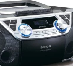 Lenco SCD-120SI - XXL Boombox CD/MP3/Kassetten-Player Mit FM-Radio, Bluetooth, USB, AUX Und Kopfhöreranschluss, Silber -Optimal Elektronik Geschäft 20831791 06
