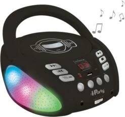 LEXIBOOK Bluetooth-CD-Player Für Kinder, Tragbar, Lichteffekte, Mikrofonbuch