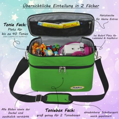 PUNALU Große Tasche Für Toniebox Und Zubehör, Platz Für Ca. 68 Tonies Hörfiguren Toniebox Tasche 2 PUNALU Große Tasche Für Toniebox Und Zubehör, Platz Für Ca. 68 Tonies Hörfiguren Toniebox Tasche – Bild 2