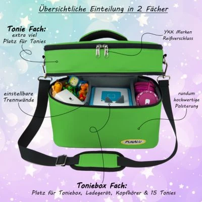 PUNALU Große Tasche Für Toniebox Und Zubehör, Platz Für Ca. 68 Tonies Hörfiguren Toniebox Tasche 3 PUNALU Große Tasche Für Toniebox Und Zubehör, Platz Für Ca. 68 Tonies Hörfiguren Toniebox Tasche – Bild 3