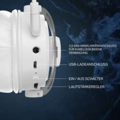 Deltaco WHITE LINE Kabelloses Gaming Headset Kopfhörer 3,5mm-Kabel -Optimal Elektronik Geschäft 27330391 05