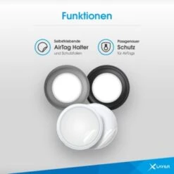 Xlayer MOUNTS Halterung Apple AirTag Bundle 2x Holder 4x Foil Grey/Black -Optimal Elektronik Geschäft 28180974 06