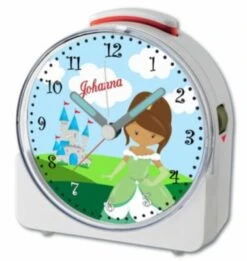 CreaDesign Kinder Funkwecker Weiß Personalisiert Mit Namen Prinzessin 12-Stunden-Anzeigeformat, Geräuschlos/Ohne Ticken, Nachtlicht -Optimal Elektronik Geschäft 28901456 03