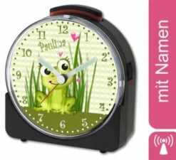 CreaDesign Kinder Funkwecker Weiß Personalisiert Mit Namen Frosch