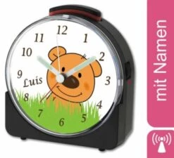 CreaDesign Kinder Funkwecker Weiß Personalisiert Mit Namen Teddy