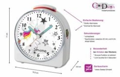 CreaDesign Kinder Funkwecker Weiß Personalisiert Mit Namen Einhorn Grau 12-Stunden-Anzeigeformat, Geräuschlos/Ohne Ticken, Nachtlicht 9 CreaDesign Kinder Funkwecker Weiß Personalisiert Mit Namen Einhorn Grau 12-Stunden-Anzeigeformat, Geräuschlos/Ohne Ticken, Nachtlicht -Optimal Elektronik Geschäft 28901578 05