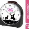 CreaDesign Kinder Funkwecker Weiß Personalisiert Mit Namen Cowboy Pferd