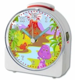 CreaDesign Kinder Funkwecker Weiß Personalisiert Mit Namen Dino 12-Stunden-Anzeigeformat, Geräuschlos/Ohne Ticken, Nachtlicht -Optimal Elektronik Geschäft 28901653 03