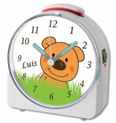 CreaDesign Kinder Funkwecker Weiß Personalisiert Mit Namen Teddy 12-Stunden-Anzeigeformat, Geräuschlos/Ohne Ticken, Nachtlicht 3 CreaDesign Kinder Funkwecker Weiß Personalisiert Mit Namen Teddy 12-Stunden-Anzeigeformat, Geräuschlos/Ohne Ticken, Nachtlicht – Bild 3