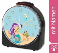 CreaDesign Kinder Funkwecker Weiß Personalisiert Mit Namen Meerjungfrau