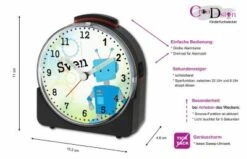 CreaDesign Kinder Funkwecker Weiß Personalisiert Mit Namen Roboter Blau -Optimal Elektronik Geschäft 28901844 05