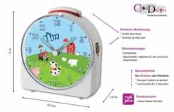 CreaDesign Kinder Funkwecker Weiß Personalisiert Mit Namen Bauernhof 12-Stunden-Anzeigeformat, Geräuschlos/Ohne Ticken, Nachtlicht 9 CreaDesign Kinder Funkwecker Weiß Personalisiert Mit Namen Bauernhof 12-Stunden-Anzeigeformat, Geräuschlos/Ohne Ticken, Nachtlicht -Optimal Elektronik Geschäft 28901906 05