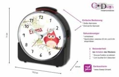 CreaDesign Kinder Funkwecker Weiß Personalisiert Mit Namen Eule Mama -Optimal Elektronik Geschäft 28901964 05