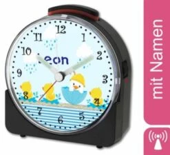 CreaDesign Kinder Funkwecker Weiß Personalisiert Mit Namen Ente