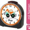 CreaDesign Kinder Funkwecker Weiß Personalisiert Mit Namen Bagger
