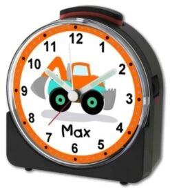 CreaDesign Kinder Funkwecker Weiß Personalisiert Mit Namen Bagger -Optimal Elektronik Geschäft 28902086 03