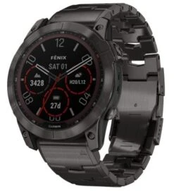 Garmin Fenix 7X Saphir Solar Smartwatch Schwarz Mit Titan-Band Smartwatches