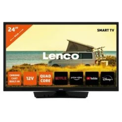 Lenco LED-2463BK 24 Zoll Android-Smart-TV 12-V-Kfz-Adapter HDR