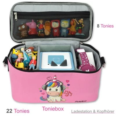 PUNALU Tasche Für Toniebox Inkl. Schutzfolie Passend Für Toniebox, Platz Für 30 Tonies, Ladegerät Und Kopfhörer, Set Toniebox Tasche + Toniebox Aufkleber 3 PUNALU Tasche Für Toniebox Inkl. Schutzfolie Passend Für Toniebox, Platz Für 30 Tonies, Ladegerät Und Kopfhörer, Set Toniebox Tasche + Toniebox Aufkleber – Bild 3