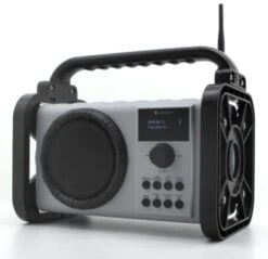 Soundmaster DAB80SG Baustellenradio Mit DAB+ UKW Bluetooth Und Li-Ion Akku IP44 Staub- Und Spritzwassergeschützt