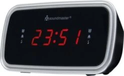 Soundmaster UR106SW UKW-PLL Uhrenradio Mit Festsenderspeicher Dualalarm Snooze Sleep