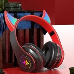 Brightake Kabelloses Headset 5.0 Faltbarer Bluetooth-Kopfhörer Teufel Ohr Bluetooth Kopfhörer Mit Mikrofon Stereo Musik RGB Blinkende -Optimal Elektronik Geschäft 30437161 05