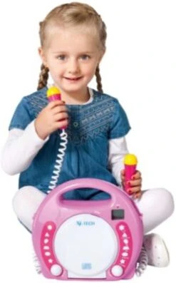 X4-TECH Kinder CD-Player Bobby Joey Inkl. USB / MP3 Und Mikrofone, Pink -Optimal Elektronik Geschäft 3566719 03