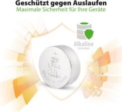 GP Batteries Knopfzelle GP Alkaline LR44, 76A, 1,5 Volt, 4er Blister -Optimal Elektronik Geschäft 4958705 06