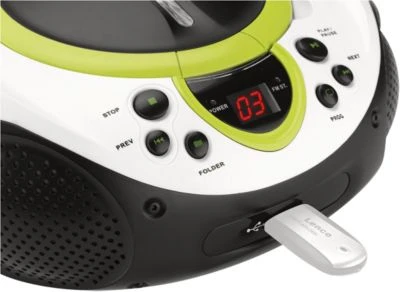 Lenco SCD-38 USB Grün - Boombox CD-/MP3-Player Mit Radio Und USB-Anschluss 2 Lenco SCD-38 USB Grün - Boombox CD-/MP3-Player Mit Radio Und USB-Anschluss – Bild 2