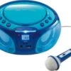 Lenco SCD-650BU - CD-/MP3-Player Mit FM-Radio, USB-Anschluss, Karaoke-Mikrofon Und Party-Lights, Blau