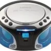 Lenco SCD-550SI - CD-/MP3-Player Mit FM-Radio, Bluetooth,USB-Anschluss Und Party-Lights, Silber