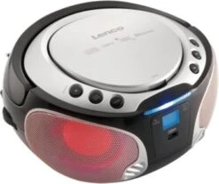 Lenco SCD-550SI - CD-/MP3-Player Mit FM-Radio, Bluetooth,USB-Anschluss Und Party-Lights, Silber -Optimal Elektronik Geschäft 8656225 05
