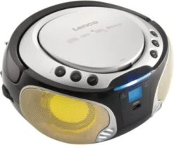 Lenco SCD-550SI - CD-/MP3-Player Mit FM-Radio, Bluetooth,USB-Anschluss Und Party-Lights, Silber -Optimal Elektronik Geschäft 8656225 06