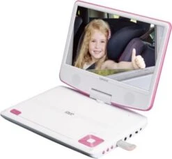Lenco DVP-910PK - Tragbarer 9" DVD-Player Mit Fester Kopfstützenhalterung Und Kopfhörern, Pink -Optimal Elektronik Geschäft 8656255 04
